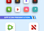 design unique custom vector flat icons for app or website